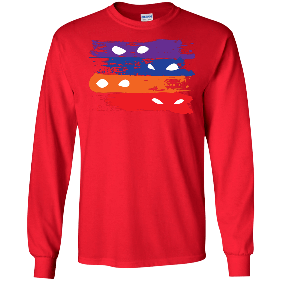 T-Shirts Red / S Ninja Flag Men's Long Sleeve T-Shirt