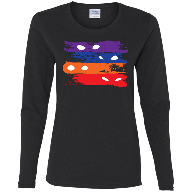 T-Shirts Black / S Ninja Flag Women's Long Sleeve T-Shirt