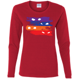 T-Shirts Red / S Ninja Flag Women's Long Sleeve T-Shirt
