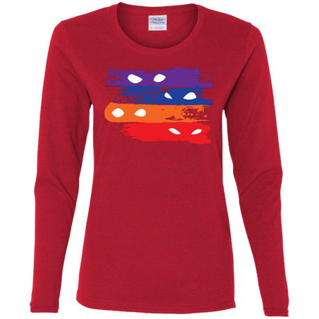 T-Shirts Red / S Ninja Flag Women's Long Sleeve T-Shirt