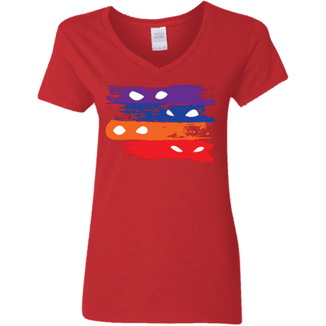 T-Shirts Red / S Ninja Flag Women's V-Neck T-Shirt