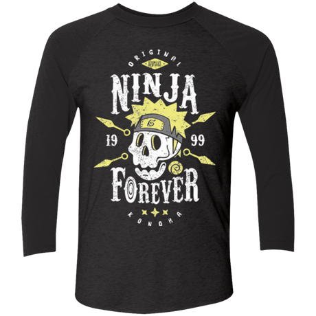 T-Shirts Vintage Black/Vintage Black / X-Small Ninja Forever Men's Triblend 3/4 Sleeve