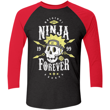 T-Shirts Vintage Black/Vintage Red / X-Small Ninja Forever Men's Triblend 3/4 Sleeve