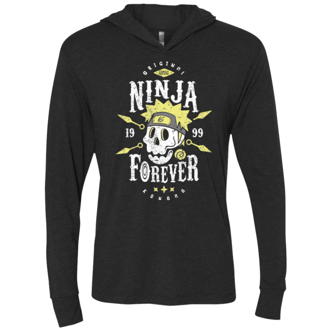 T-Shirts Vintage Black / X-Small Ninja Forever Triblend Long Sleeve Hoodie Tee