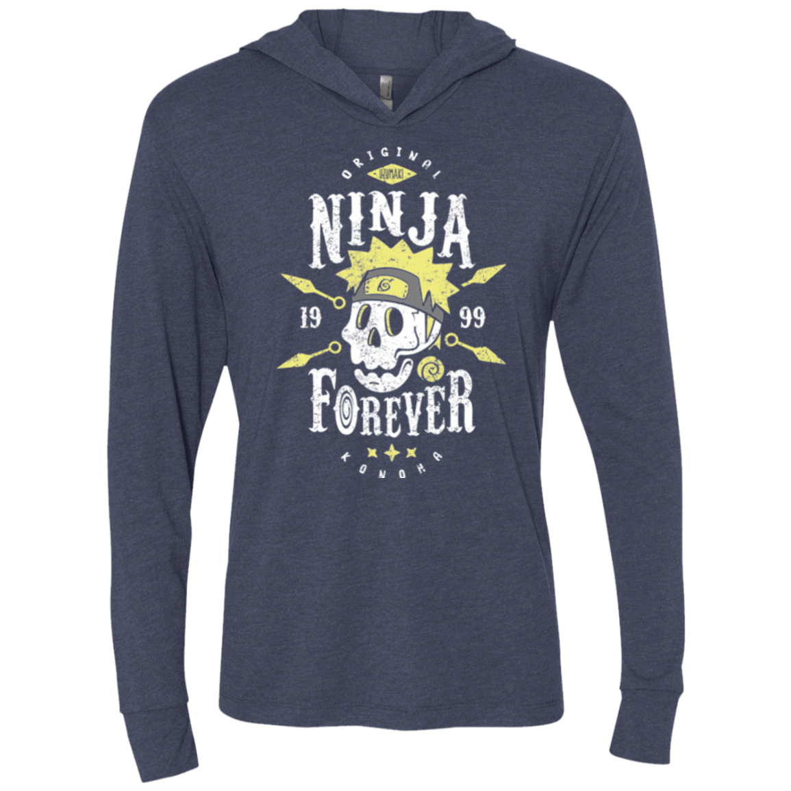 T-Shirts Vintage Navy / X-Small Ninja Forever Triblend Long Sleeve Hoodie Tee