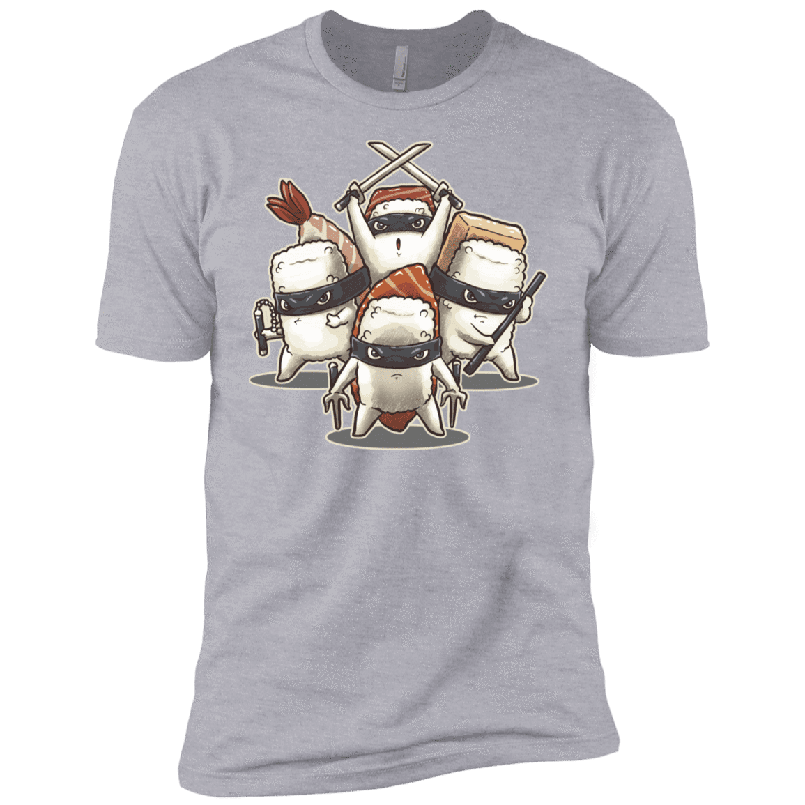 T-Shirts Heather Grey / YXS Ninja Sushi Boys Premium T-Shirt