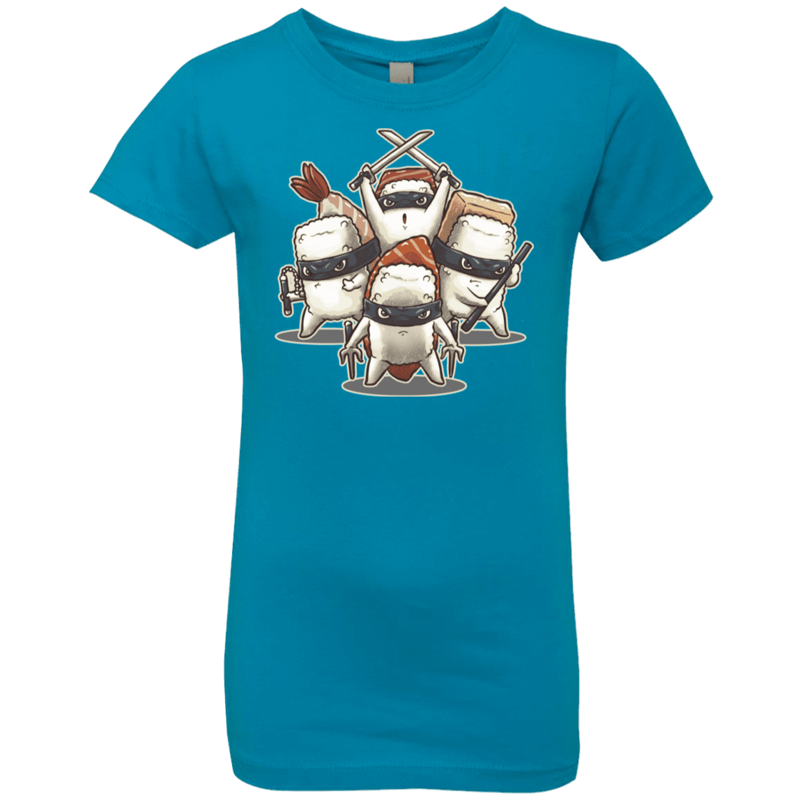 T-Shirts Turquoise / YXS Ninja Sushi Girls Premium T-Shirt