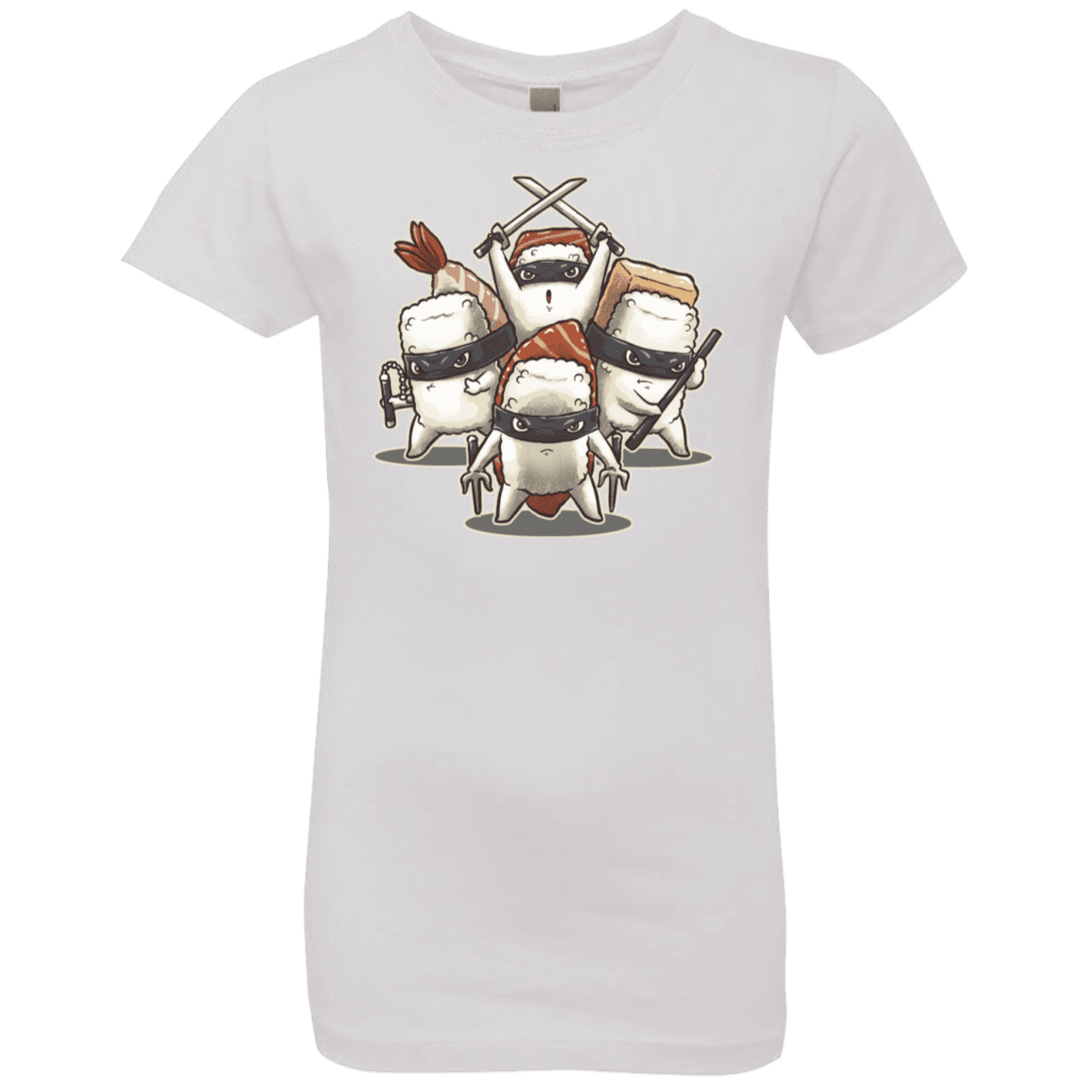 T-Shirts White / YXS Ninja Sushi Girls Premium T-Shirt