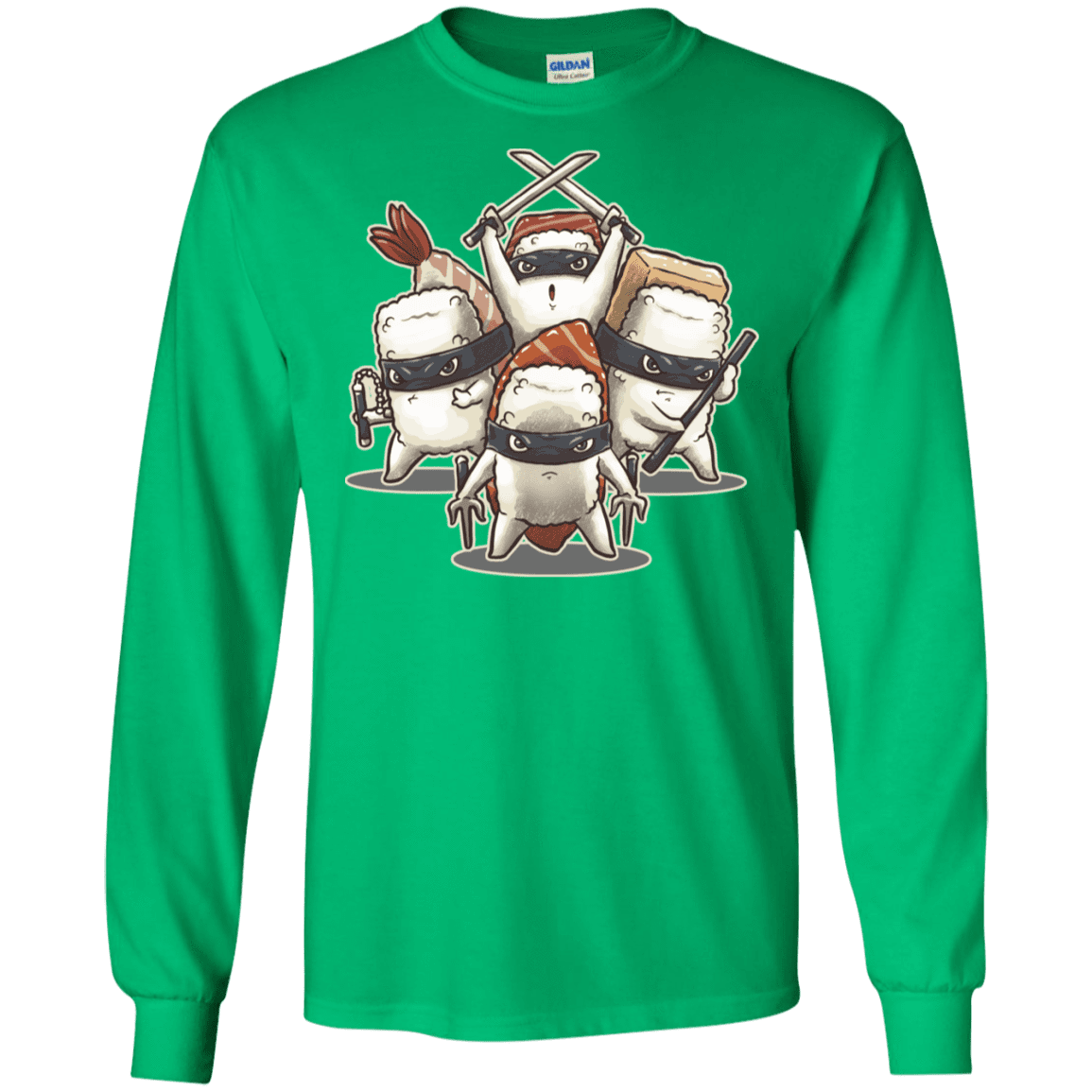 T-Shirts Irish Green / S Ninja Sushi Men's Long Sleeve T-Shirt