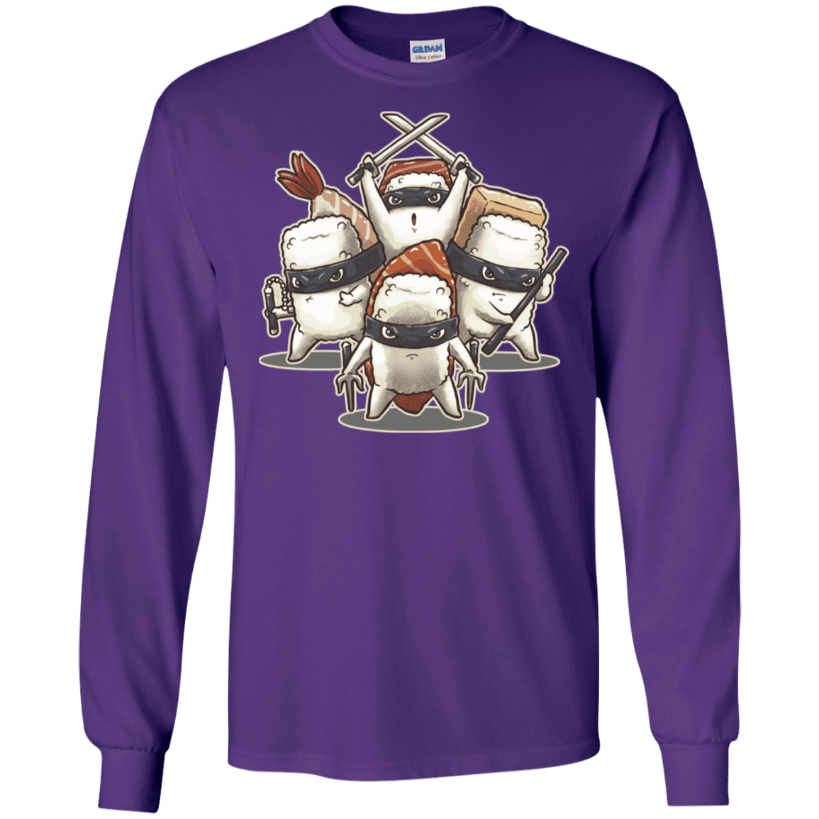 T-Shirts Purple / S Ninja Sushi Men's Long Sleeve T-Shirt