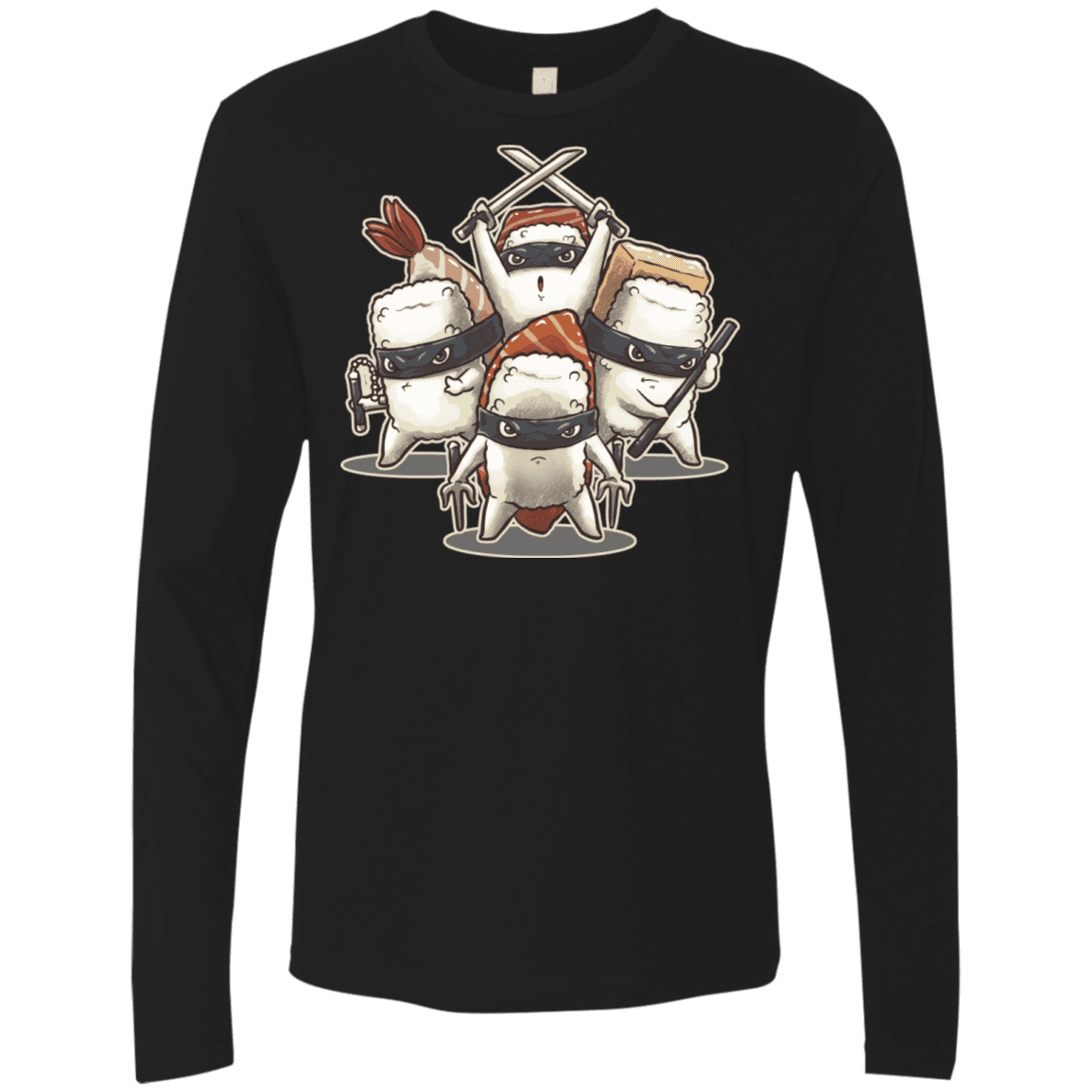 T-Shirts Black / S Ninja Sushi Men's Premium Long Sleeve