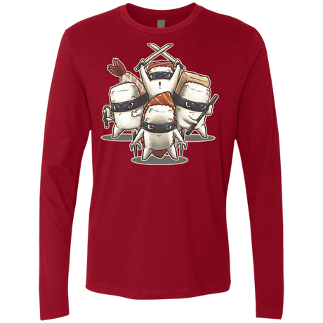 T-Shirts Cardinal / S Ninja Sushi Men's Premium Long Sleeve