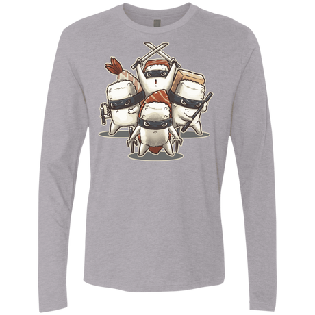 T-Shirts Heather Grey / S Ninja Sushi Men's Premium Long Sleeve