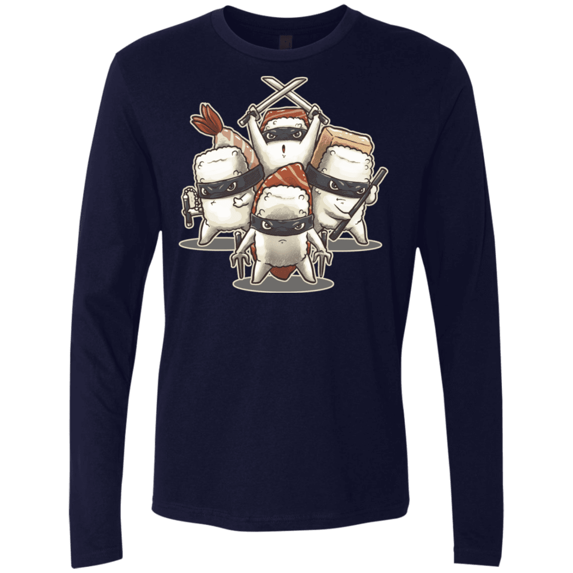 T-Shirts Midnight Navy / S Ninja Sushi Men's Premium Long Sleeve