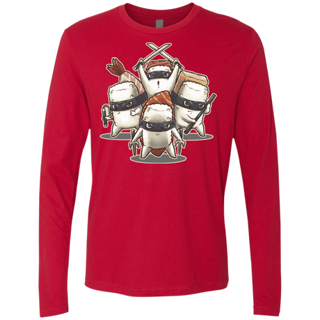 T-Shirts Red / S Ninja Sushi Men's Premium Long Sleeve