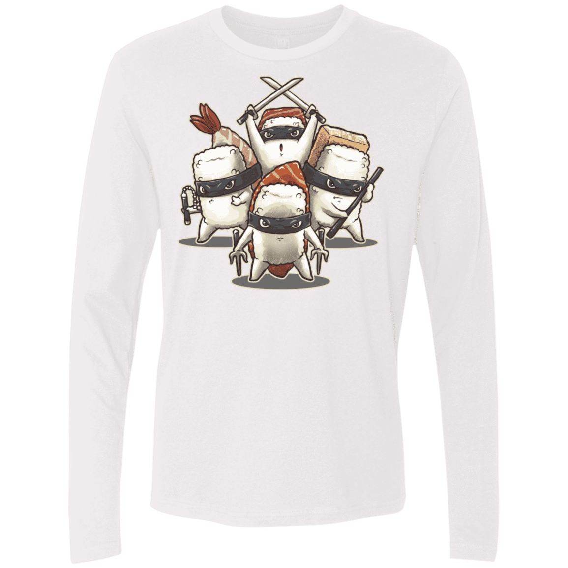 T-Shirts White / S Ninja Sushi Men's Premium Long Sleeve