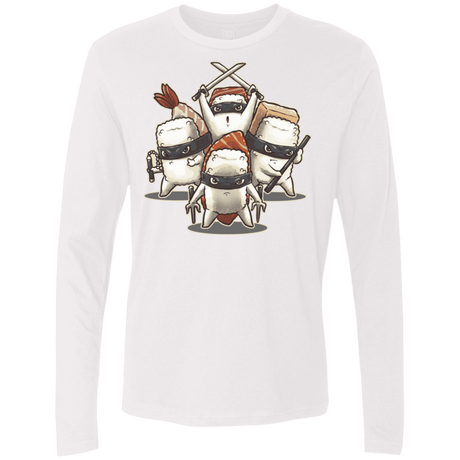 T-Shirts White / S Ninja Sushi Men's Premium Long Sleeve