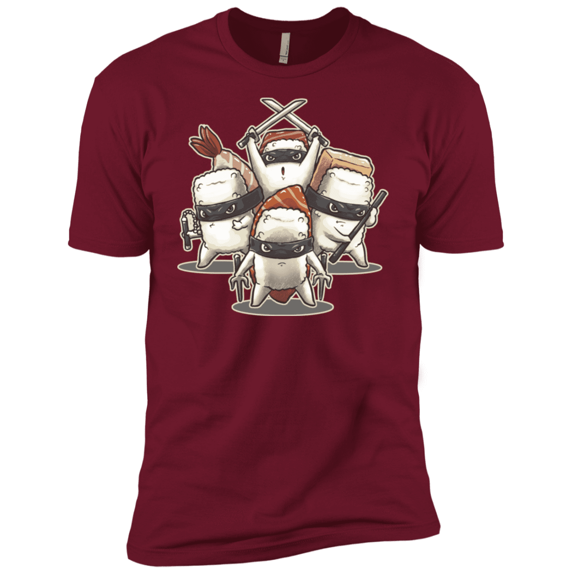 T-Shirts Cardinal / X-Small Ninja Sushi Men's Premium T-Shirt