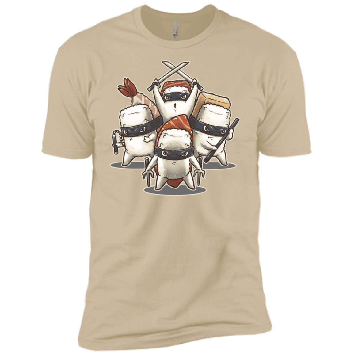 T-Shirts Sand / X-Small Ninja Sushi Men's Premium T-Shirt