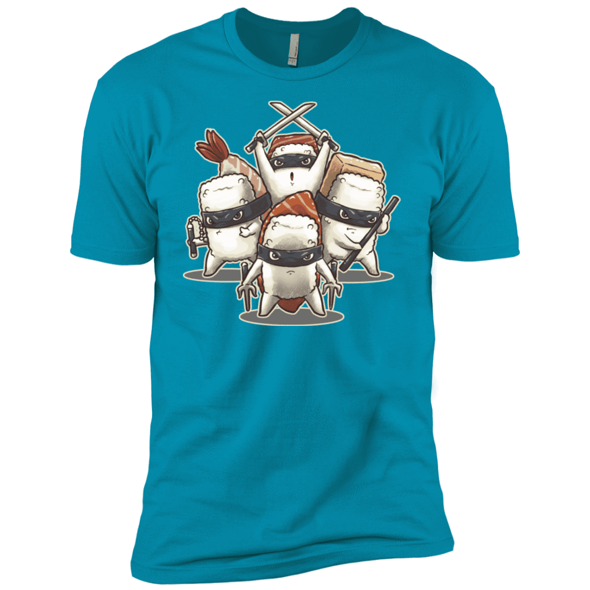 T-Shirts Turquoise / X-Small Ninja Sushi Men's Premium T-Shirt
