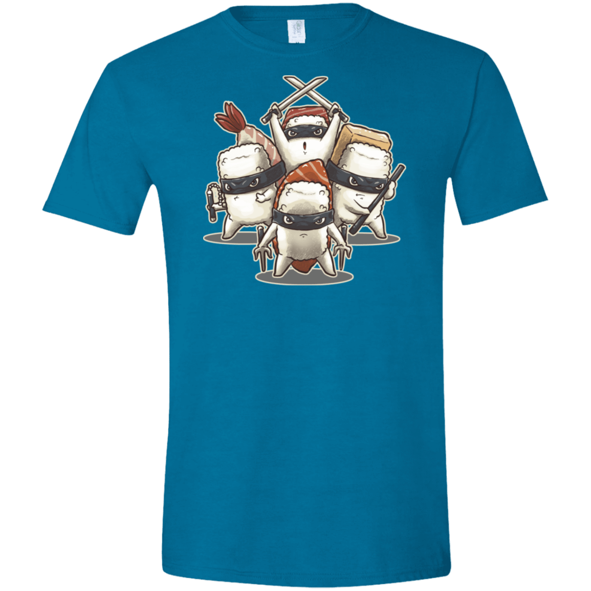 T-Shirts Antique Sapphire / S Ninja Sushi Men's Semi-Fitted Softstyle