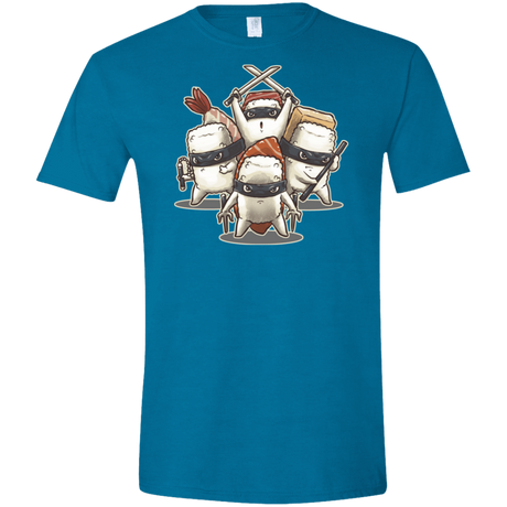T-Shirts Antique Sapphire / S Ninja Sushi Men's Semi-Fitted Softstyle