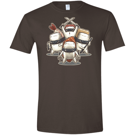 T-Shirts Dark Chocolate / S Ninja Sushi Men's Semi-Fitted Softstyle