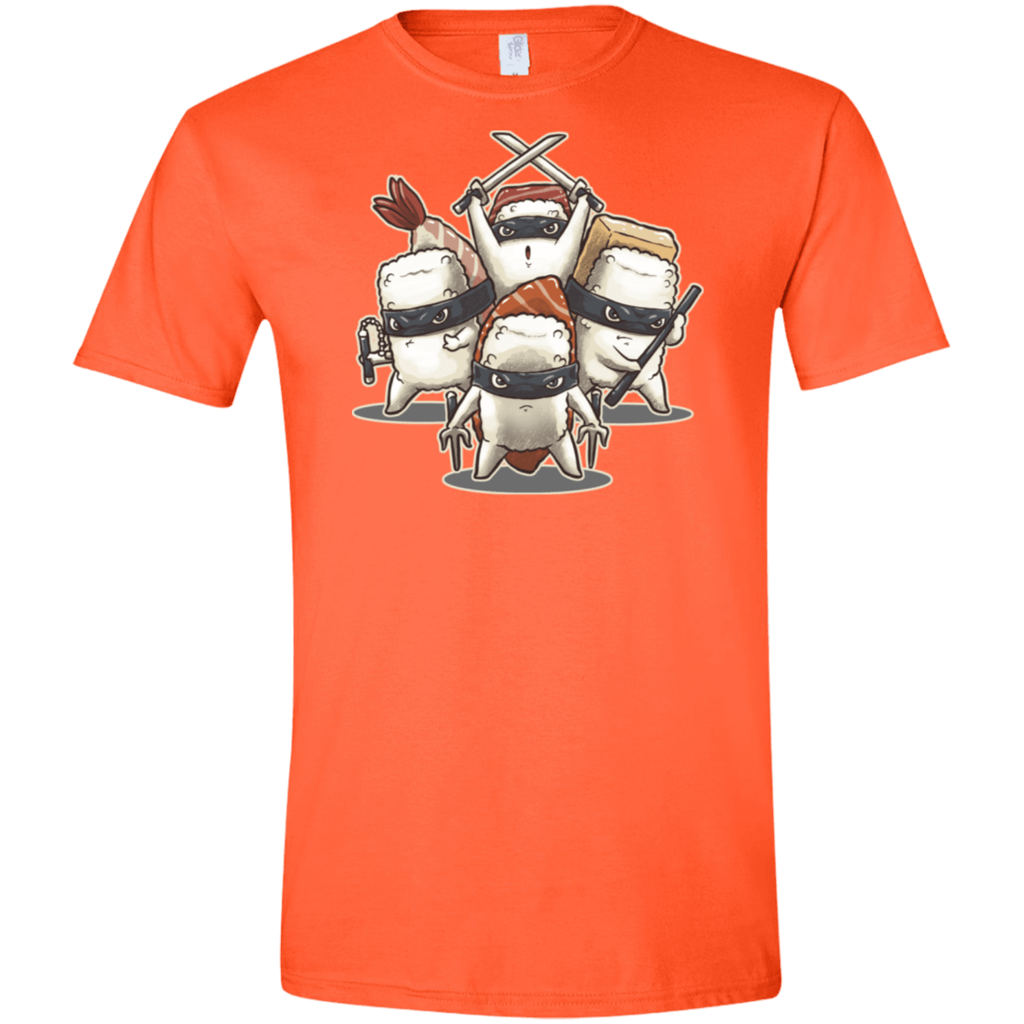 T-Shirts Orange / S Ninja Sushi Men's Semi-Fitted Softstyle