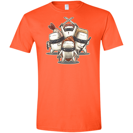 T-Shirts Orange / S Ninja Sushi Men's Semi-Fitted Softstyle