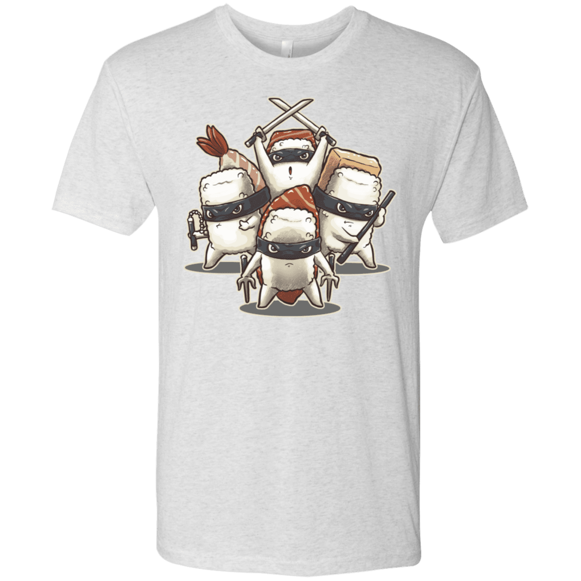 T-Shirts Heather White / S Ninja Sushi Men's Triblend T-Shirt