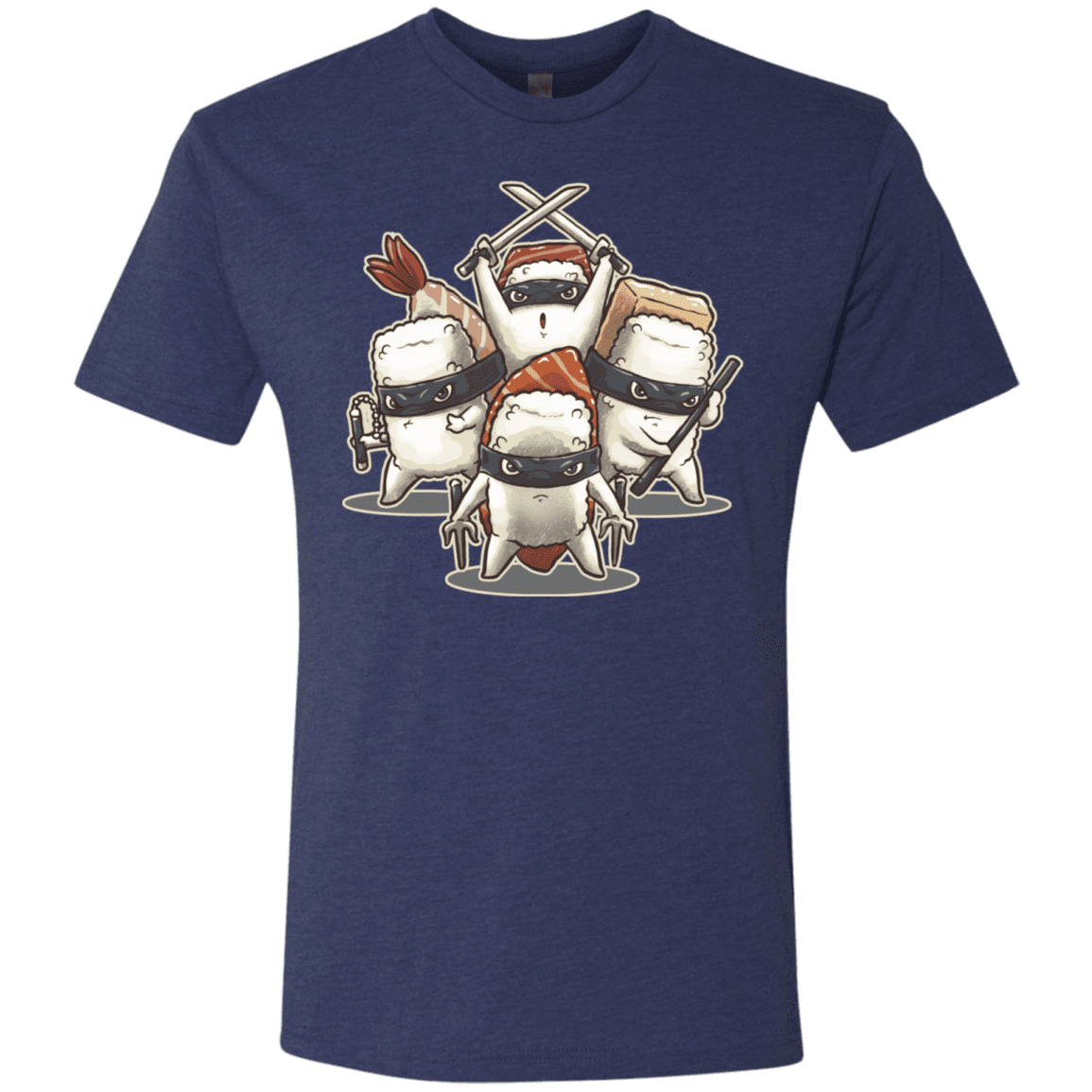 T-Shirts Vintage Navy / S Ninja Sushi Men's Triblend T-Shirt