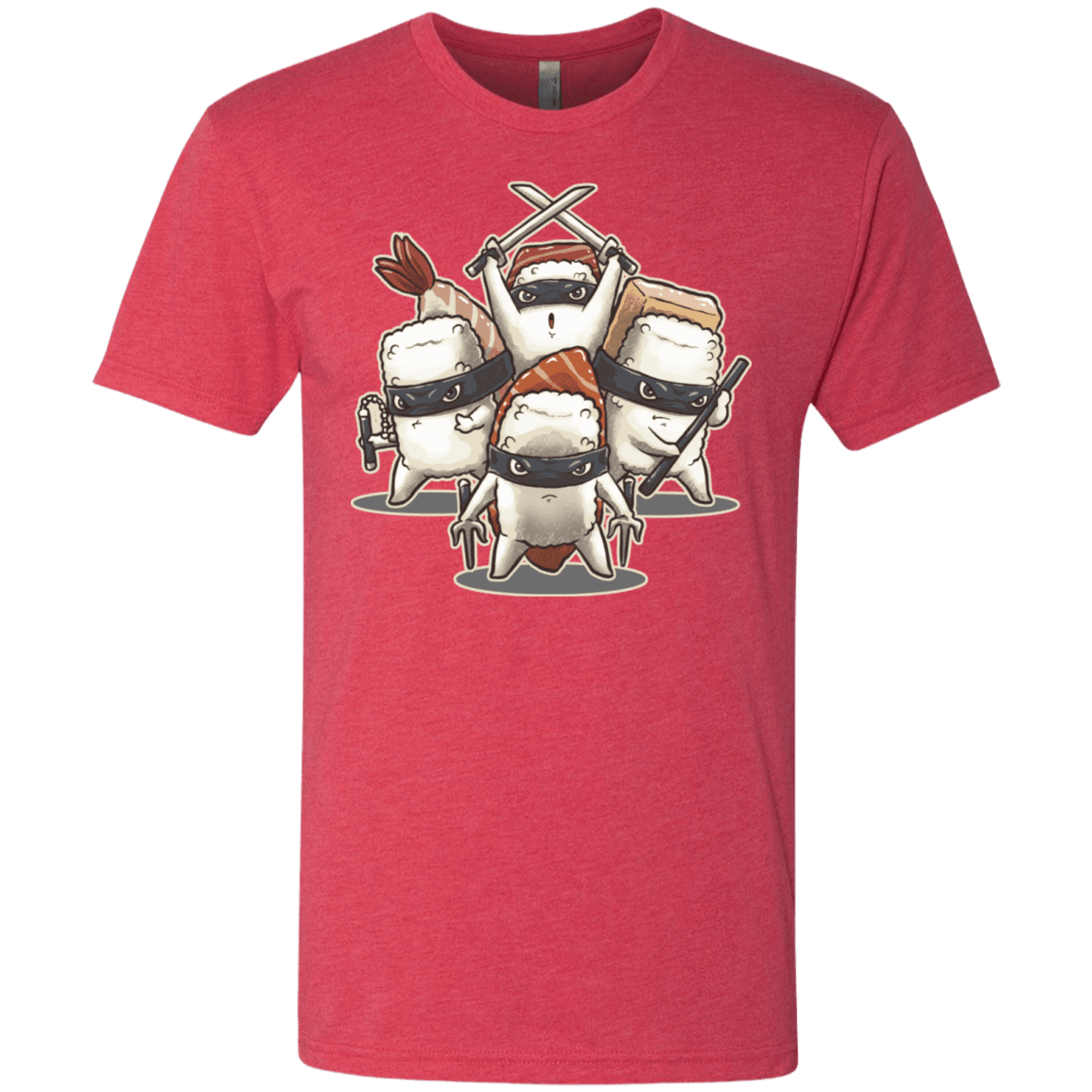 T-Shirts Vintage Red / S Ninja Sushi Men's Triblend T-Shirt