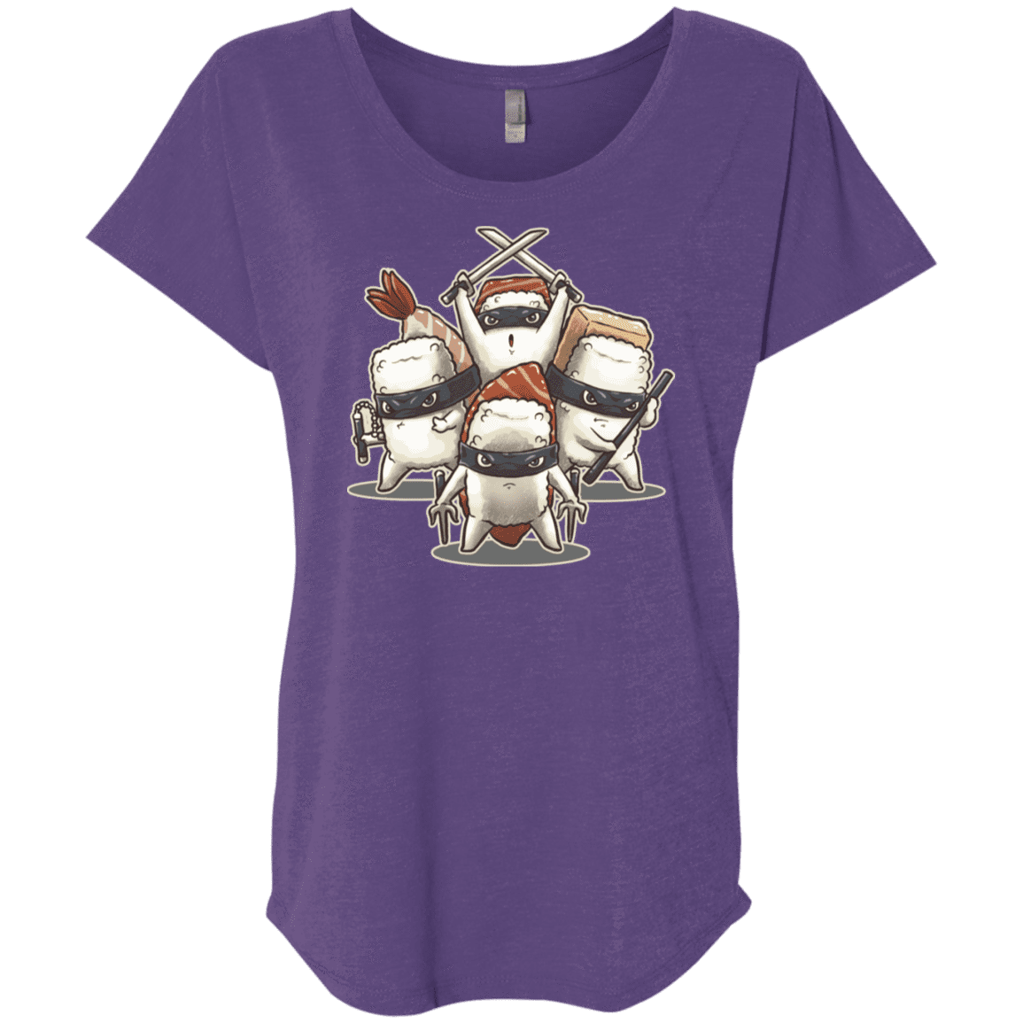 T-Shirts Purple Rush / X-Small Ninja Sushi Triblend Dolman Sleeve