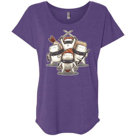 T-Shirts Purple Rush / X-Small Ninja Sushi Triblend Dolman Sleeve