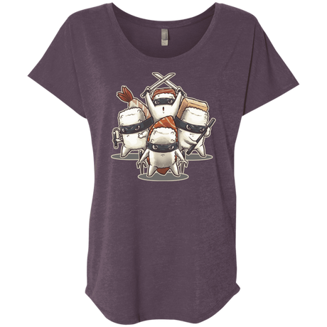 T-Shirts Vintage Purple / X-Small Ninja Sushi Triblend Dolman Sleeve