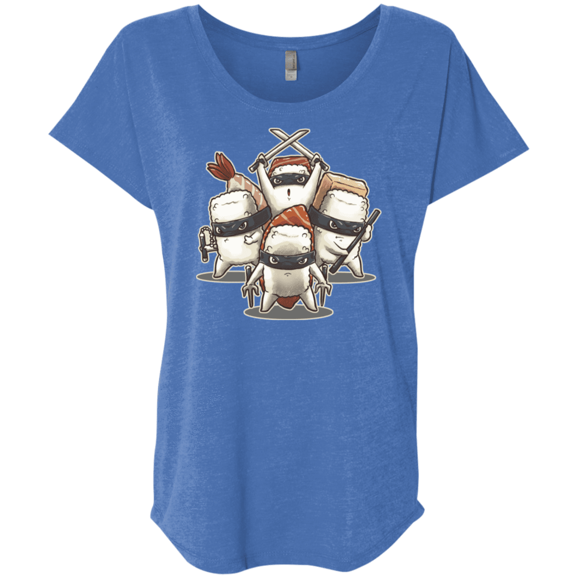 T-Shirts Vintage Royal / X-Small Ninja Sushi Triblend Dolman Sleeve