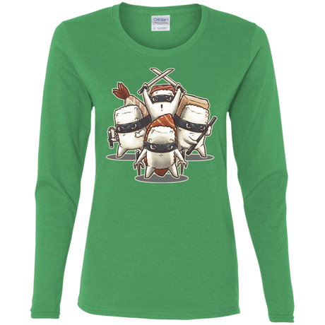 T-Shirts Irish Green / S Ninja Sushi Women's Long Sleeve T-Shirt