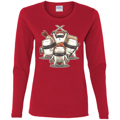 T-Shirts Red / S Ninja Sushi Women's Long Sleeve T-Shirt