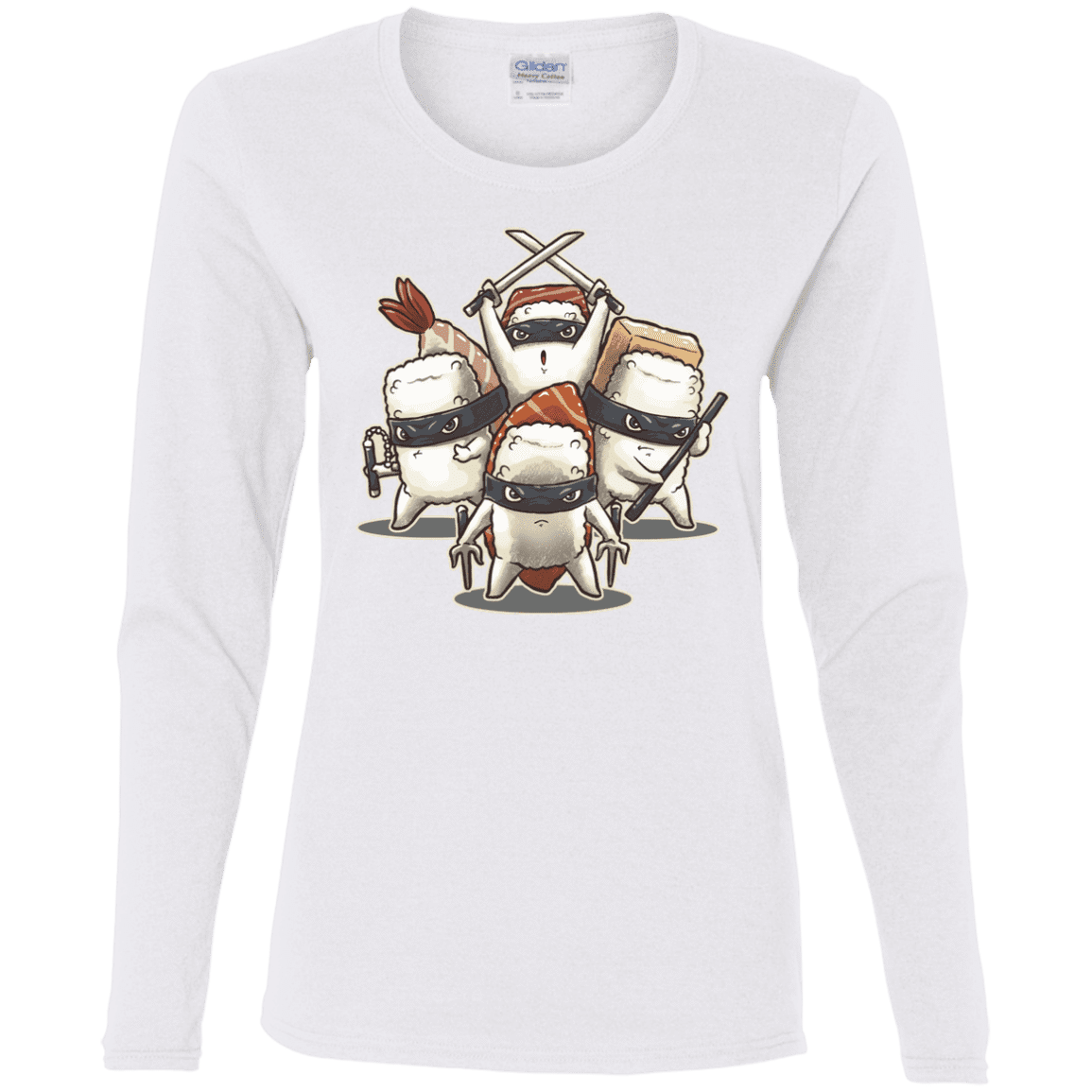 T-Shirts White / S Ninja Sushi Women's Long Sleeve T-Shirt