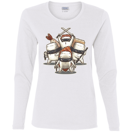 T-Shirts White / S Ninja Sushi Women's Long Sleeve T-Shirt