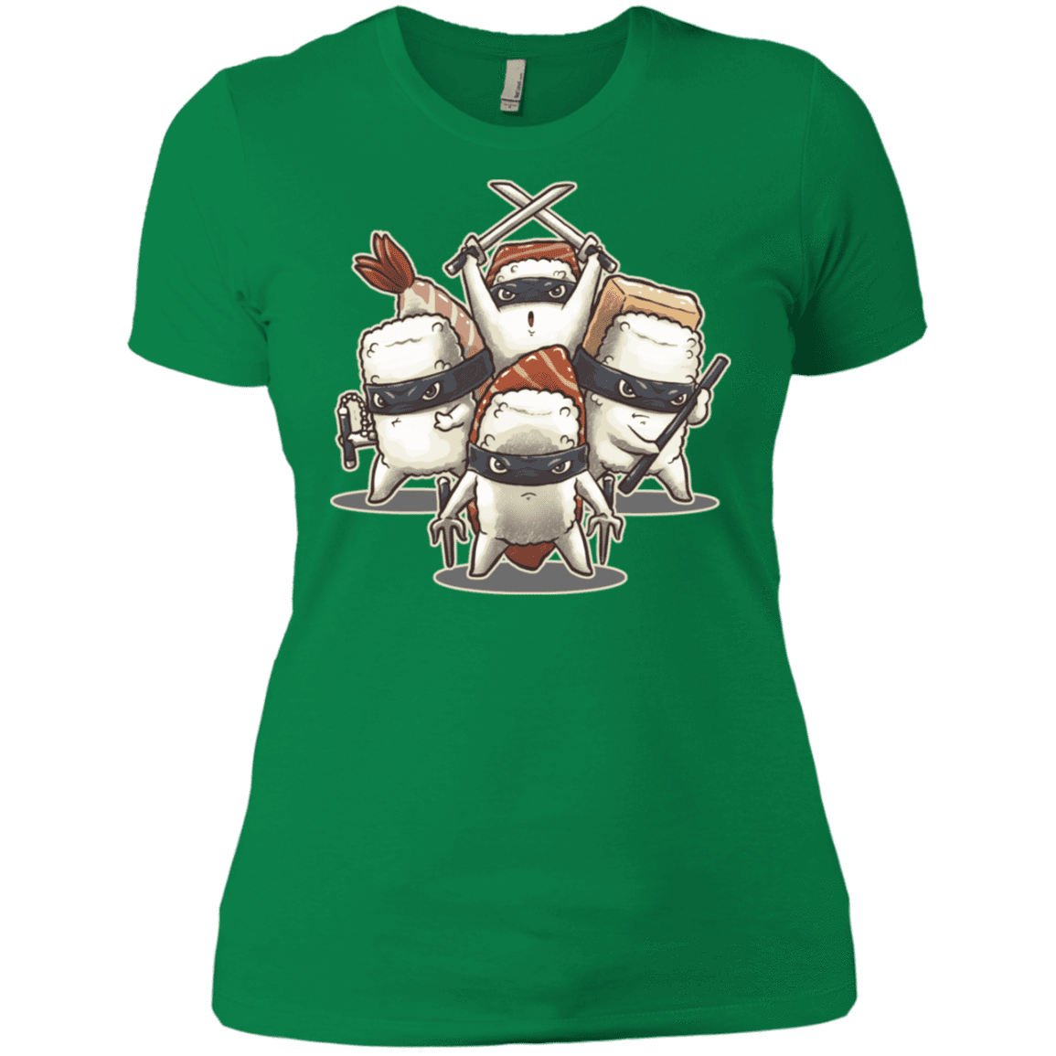 T-Shirts Kelly Green / X-Small Ninja Sushi Women's Premium T-Shirt
