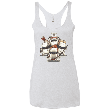 T-Shirts Heather White / X-Small Ninja Sushi Women's Triblend Racerback Tank