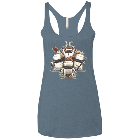 T-Shirts Indigo / X-Small Ninja Sushi Women's Triblend Racerback Tank