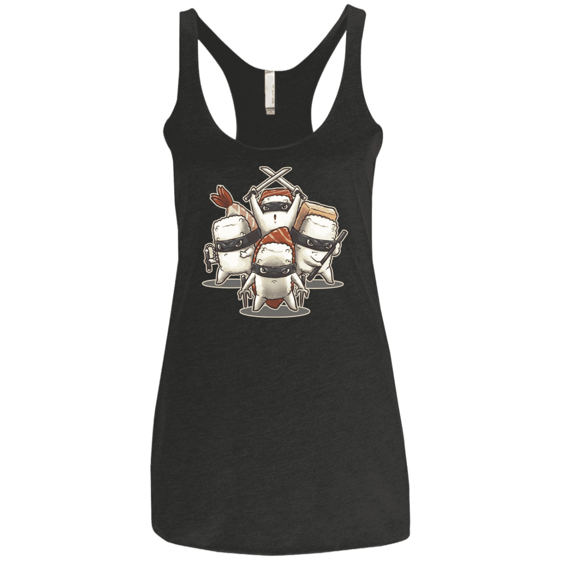 T-Shirts Vintage Black / X-Small Ninja Sushi Women's Triblend Racerback Tank