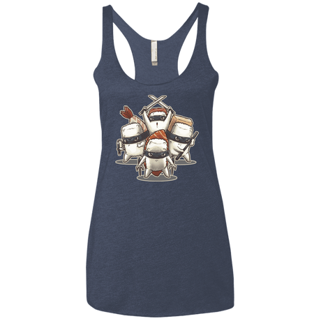 T-Shirts Vintage Navy / X-Small Ninja Sushi Women's Triblend Racerback Tank
