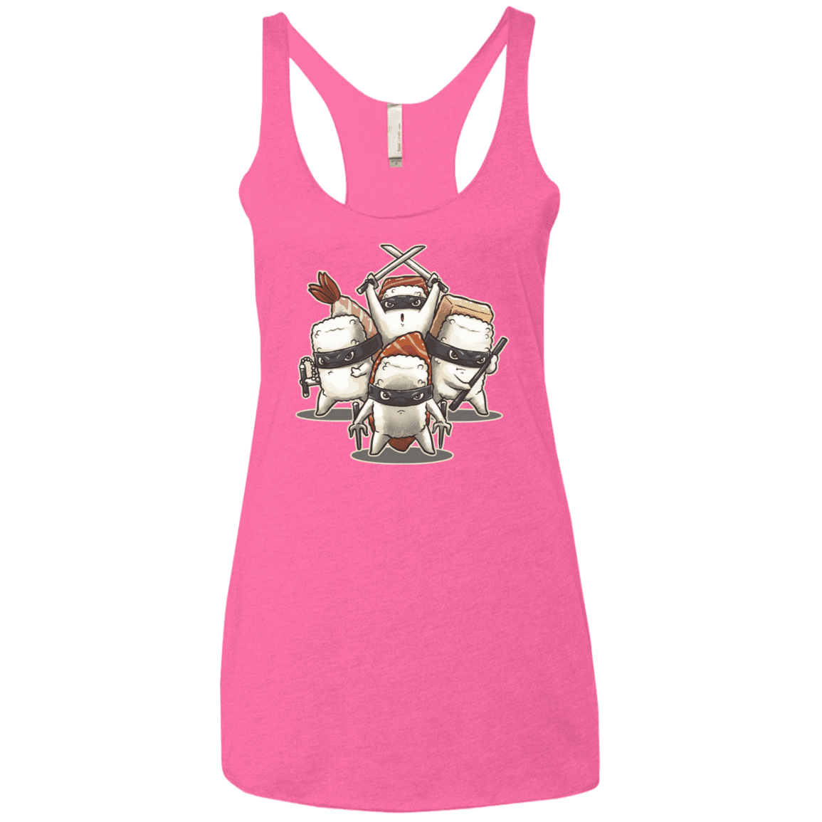 T-Shirts Vintage Pink / X-Small Ninja Sushi Women's Triblend Racerback Tank