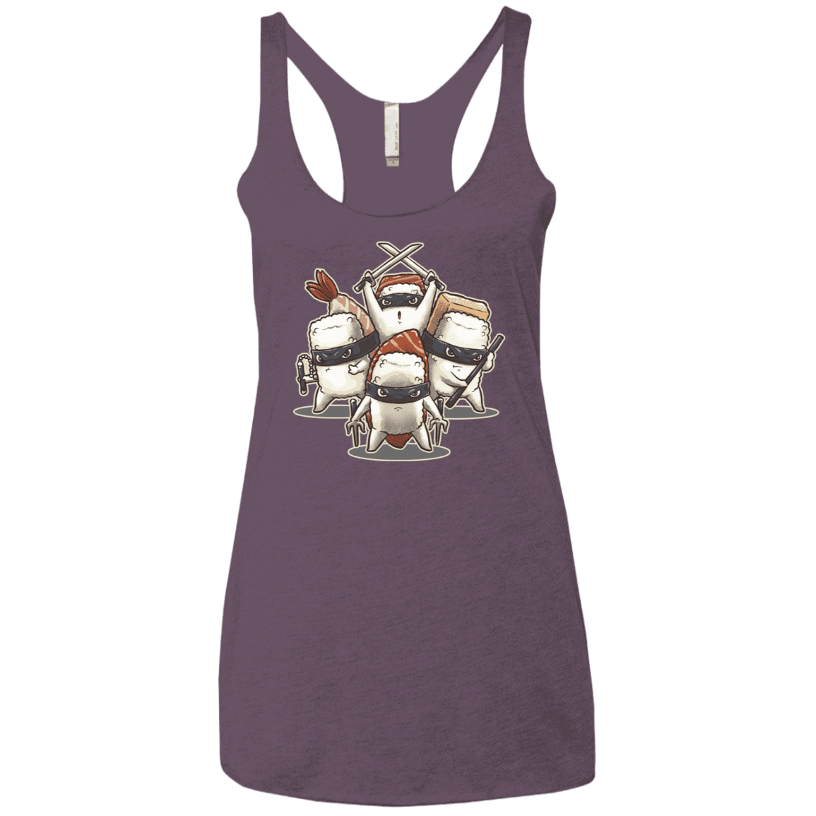 T-Shirts Vintage Purple / X-Small Ninja Sushi Women's Triblend Racerback Tank