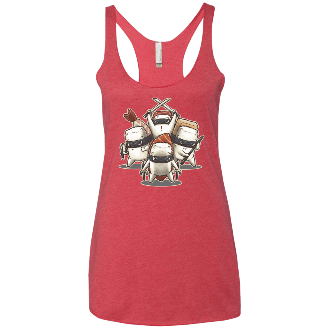 T-Shirts Vintage Red / X-Small Ninja Sushi Women's Triblend Racerback Tank