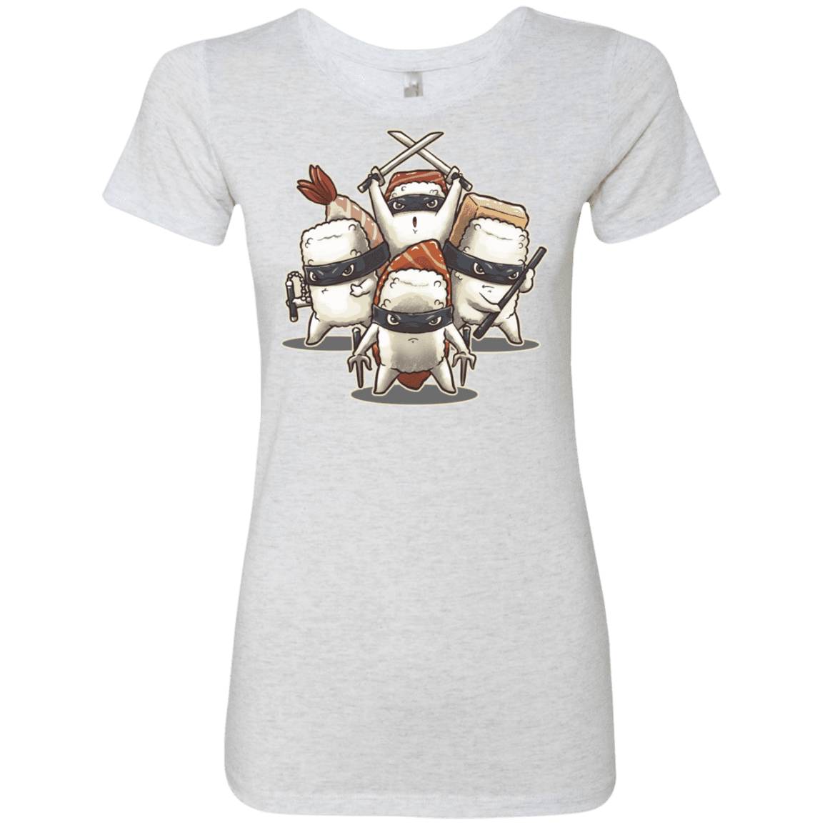 T-Shirts Heather White / S Ninja Sushi Women's Triblend T-Shirt