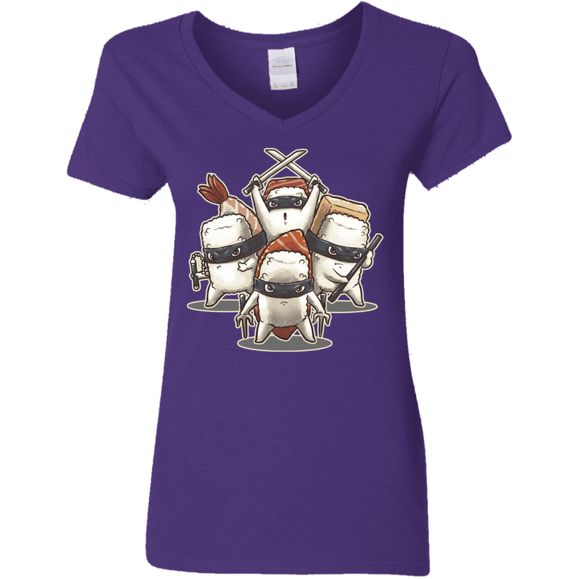 T-Shirts Purple / S Ninja Sushi Women's V-Neck T-Shirt